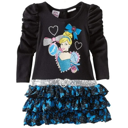 Disney Little Girls Toddler Cinderella Dress Black 3T | Walmart (US)