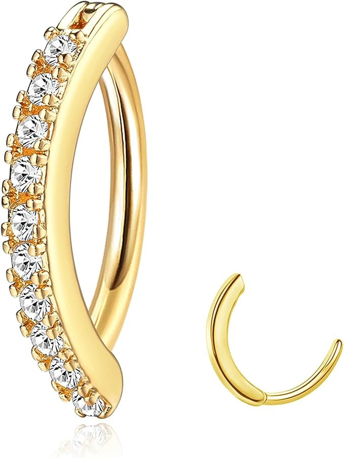 JeryWe 14G Clicker Belly Button Rings for Women Stainless Steel Cubic Zircon Opal Heart Reverse C... | Amazon (UK)