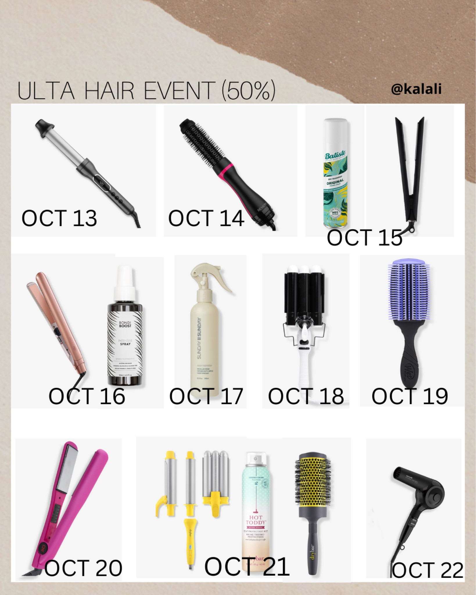 50% of Ulta’s must have hair tools and products. Every day there is different products for sale. Dates are below each product you’re interested in getting. 
.
.
.
#ltksale
#ltkdeal
#deals
#dhgate
#tools
#makeup
#skincare
#ltkunder100
#ltkunder50


#LTKunder100 #LTKbeauty #LTKunder50