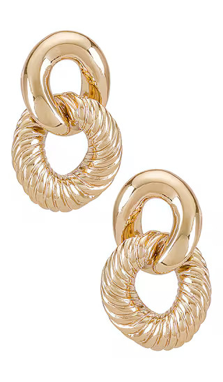 Double Deluxe Earring in Gold | Revolve Clothing (Global)