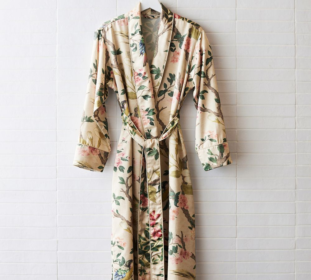 Nola Silky Piped Robe | Pottery Barn (US)