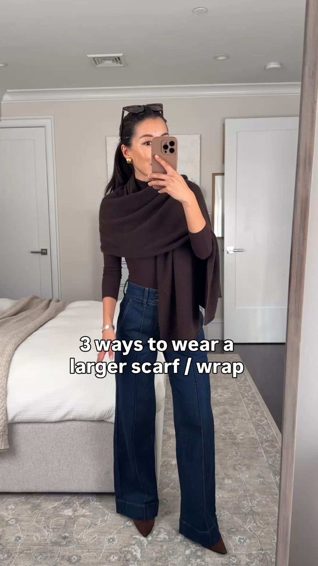 3 ways to wear a scarf wrap - an easy gift under $100!

• J. Crew cashmere wrap. This is a lightweight, larger sized scarf that’s in between a regular scarf and larger shawl size, comes in lots of good colors

• J.Crew denim trouser jeans 23 petite - I size down in this style for a closer fit at the waist 

This particular wash has a 10” rise which feels a little more mid instead of high waisted to me like the other colors I own in the same style jean 

• J. Crew ankle boots size 5.5

Elevated mom style, petite friendly, easy winter outfit ideas, gifts for her for mom 

#LTKPetite #LTKGiftGuide #LTKFindsUnder100