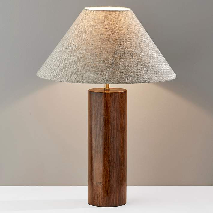 Martin Walnut Poplar Wood Column Table Lamp - #83K18 | Lamps Plus | Lamps Plus
