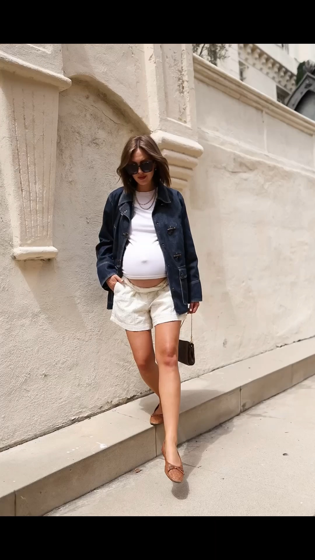 Barn jacket, denim jacket, layers, pull on shorts, leather flats, transitional style, neutral outfit

#LTKBump #LTKootd #LTKSaleAlert