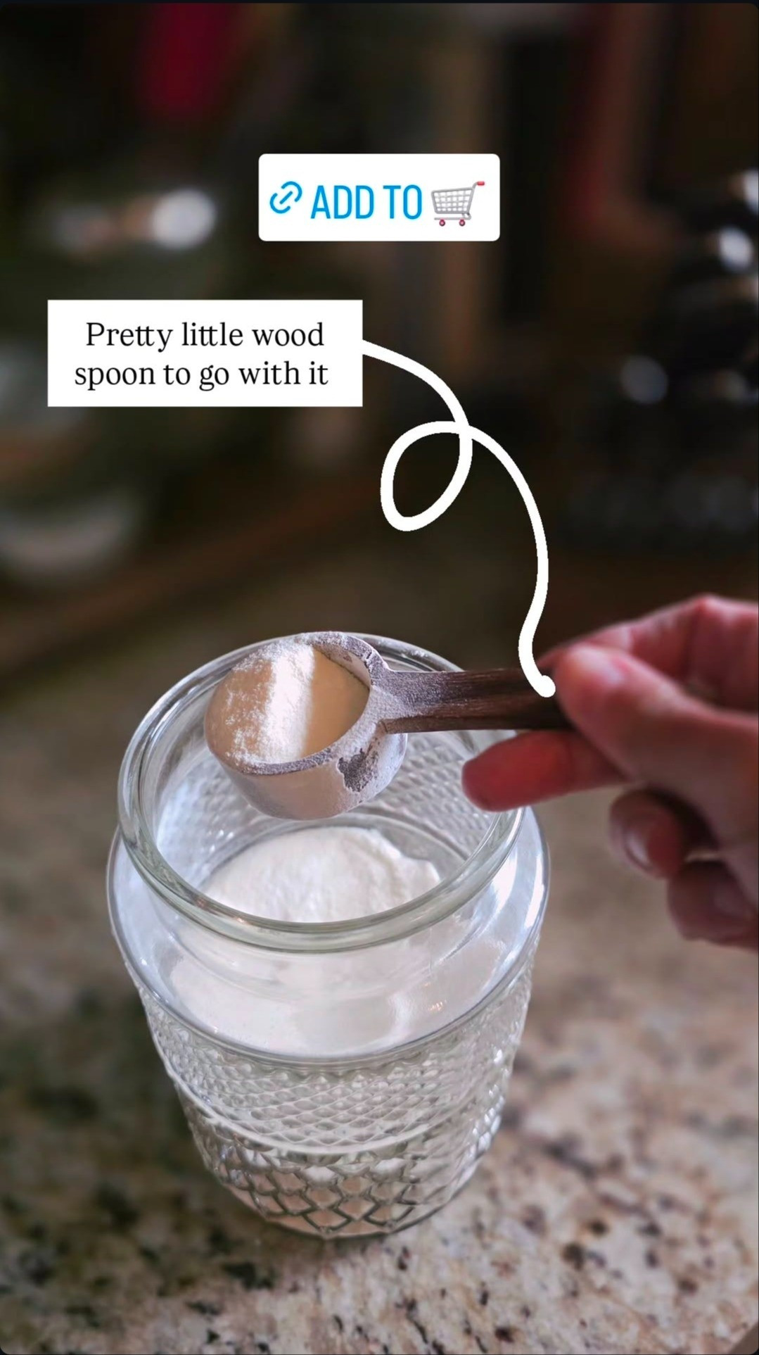 Love this pretty jar and wooden spoon for storing my collagen! Pretty storage win every time.  

 #LTKHome