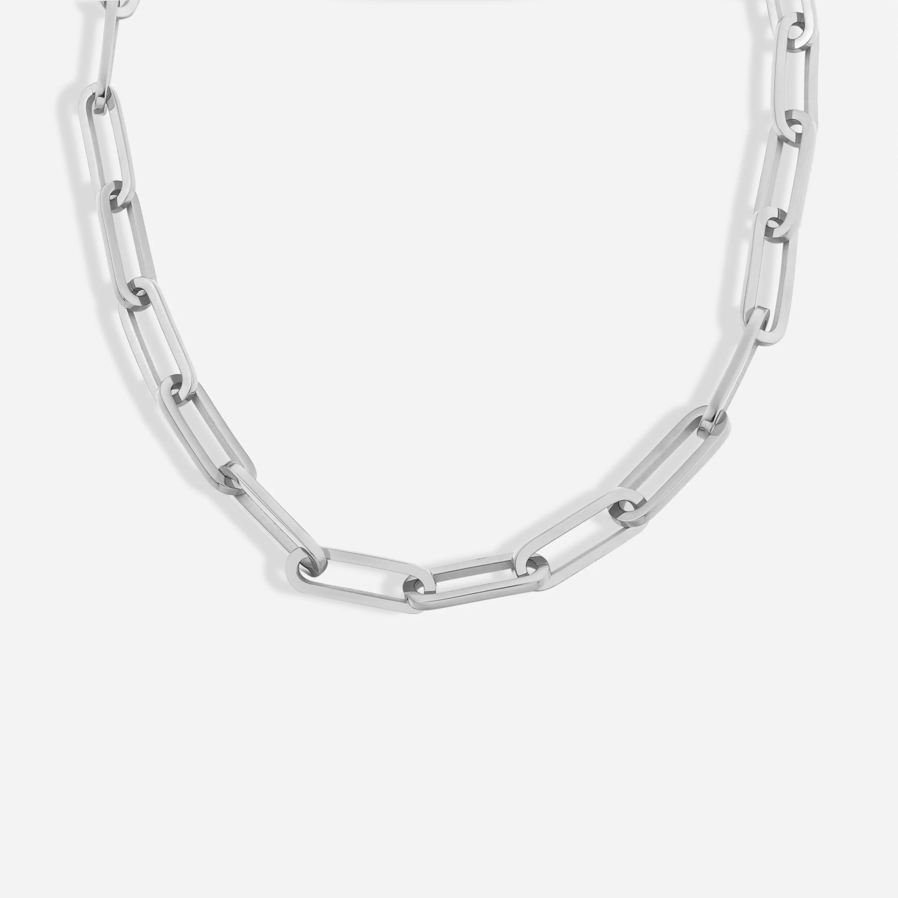 Paperclip Link Silver Necklace | Victoria Emerson