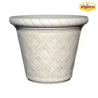 Vigoro 22 in. Frenchboro Antique Extra Large Beige Resin Planter (22 in. D x 17.5 in. H) HD1151-4... | The Home Depot
