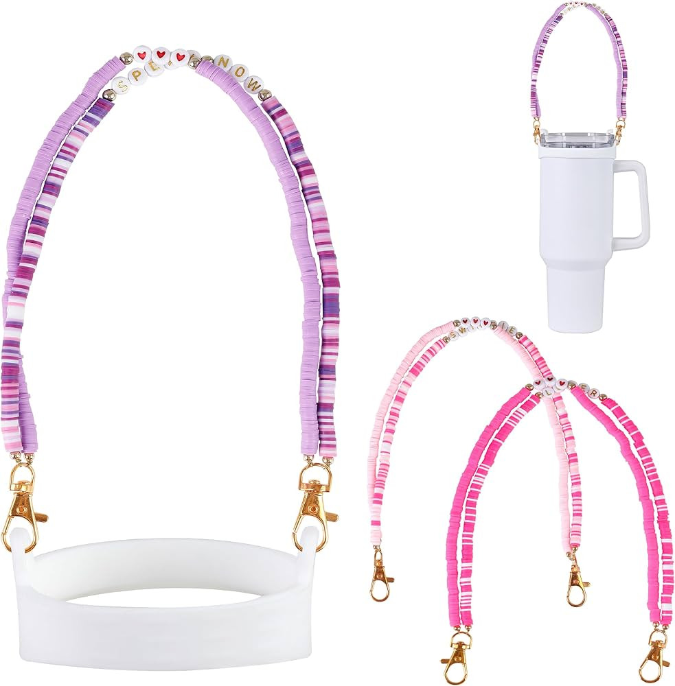 3pcs Water Bottle Holder with Strap, Pink, Purple, Hot Pink Stanley Cup Accessories 30oz 40oz 20o... | Amazon (US)