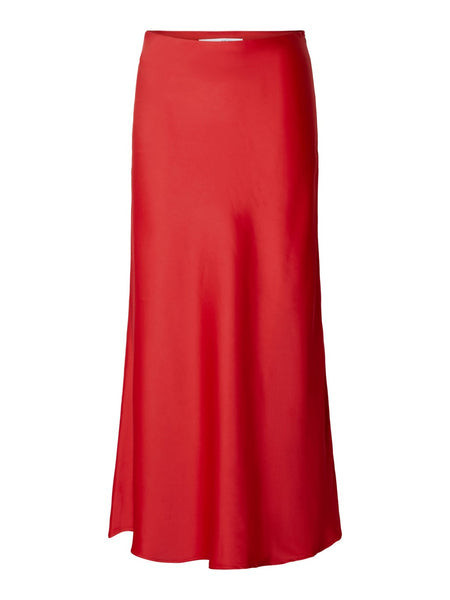Selected Femme Red Satin Skirt - Trouva | Trouva (Global)