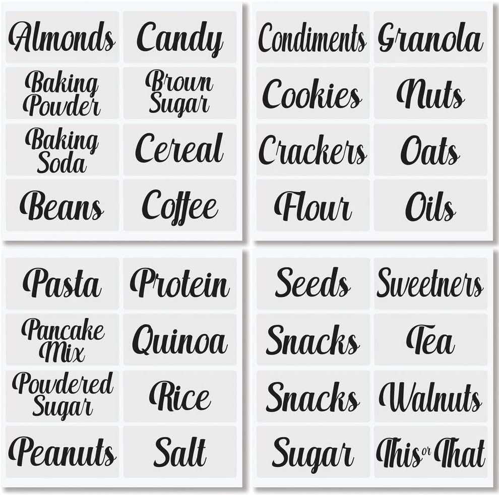 mDesign Home Organization Labels Preprinted Stickers Kitchen Pantry Storage amazon home decor | Amazon (US)