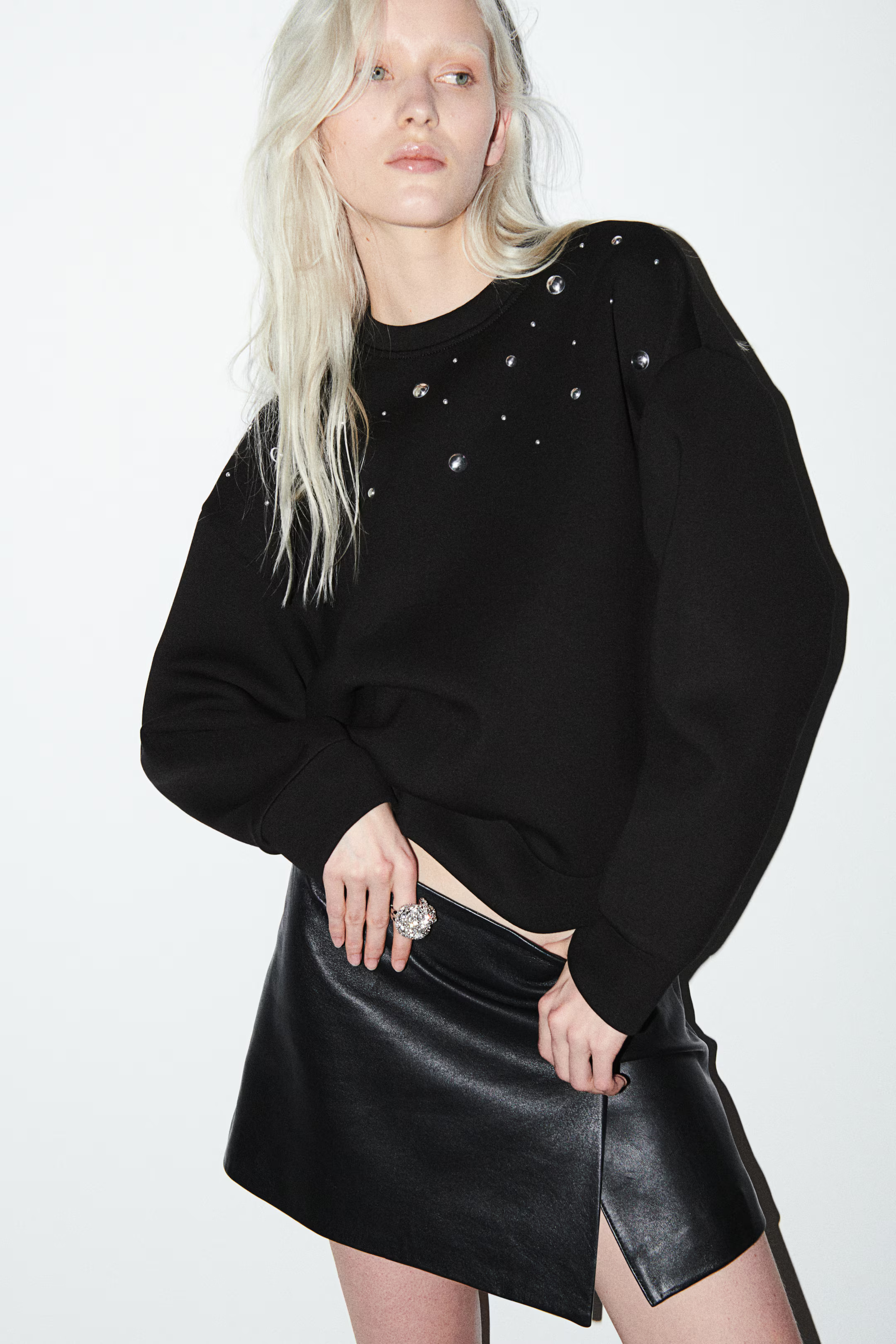 Studded Scuba Sweatshirt | H&M (US + CA)