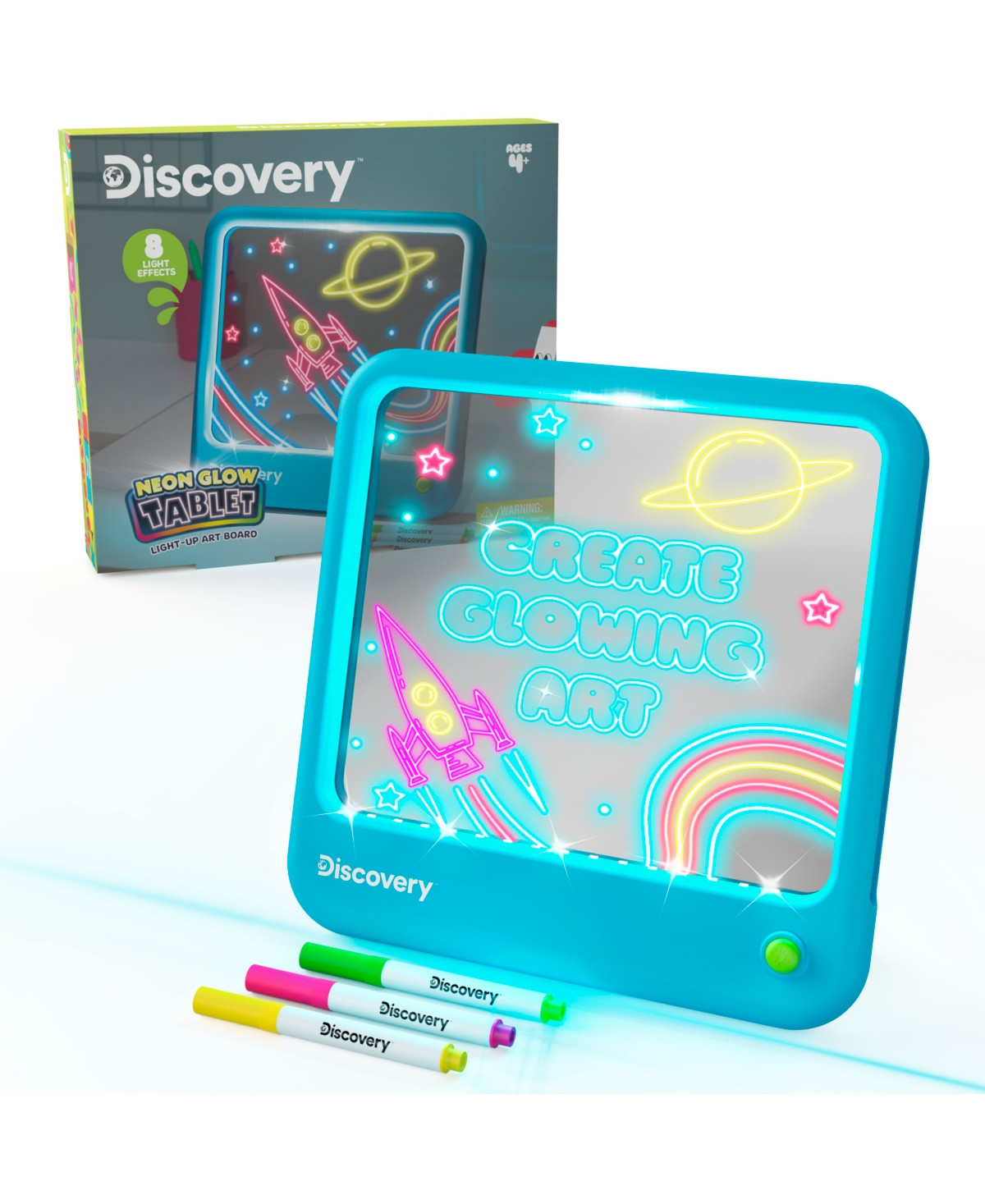 Discovery Kids Neon Glow Tablet Light-Up Art Board | Macy's