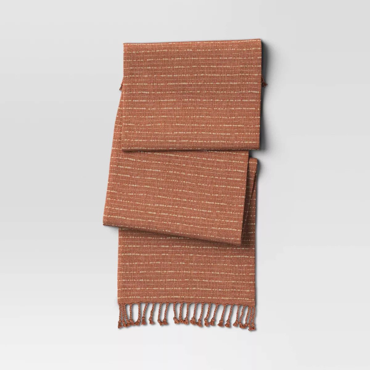 90"x20" Textural Woven Table Runner Rust - Threshold™ | Target