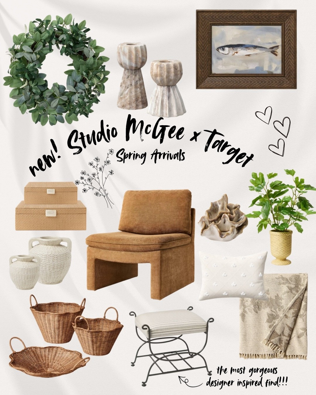 New Studio, McGee for target spring arrivals✨The most gorgeous designer inspired find!!!
Marble candle holder, decorative boxes, picture frame, vase, throw pillows, throw blanket, spring wreath, floral, ottoman 

#targetfinds #newdrop #mcgeefortarget 
#homeinspo #neutralhome #neutraldecor #LTKSeasonal #homedecor #homerefresh 

