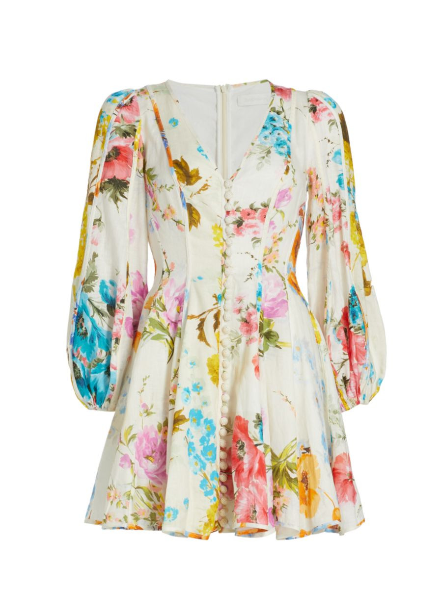 Halcyon Paneled Linen Minidress | Saks Fifth Avenue