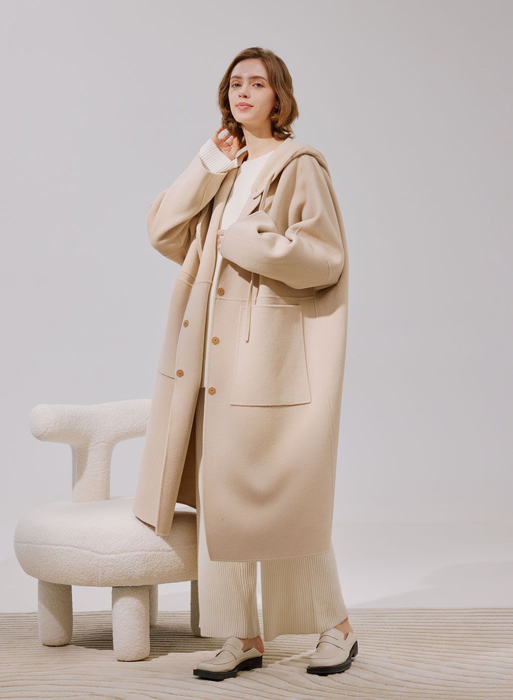 Ana Hooded Wool-Cashmere Coat | NAP Loungewear