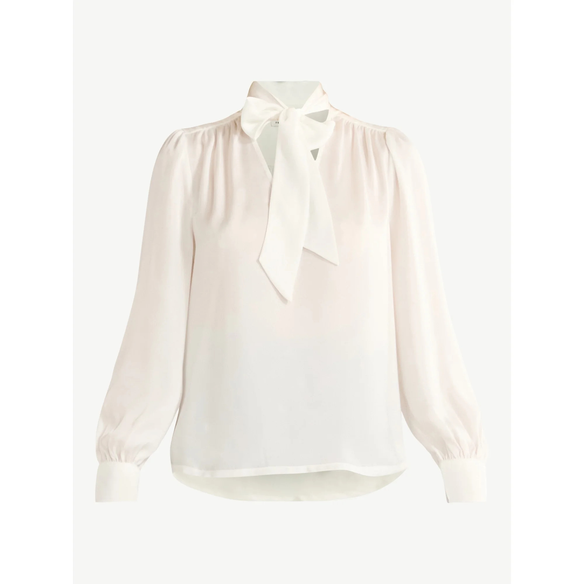 Free Assembly Women’s Bow Tie Blouse with Long Sleeves, Sizes XS-XXL | Walmart (US)