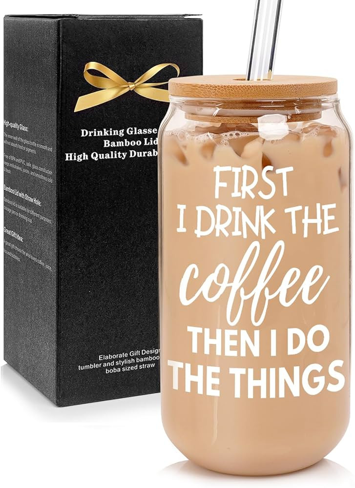 ANOTION Coffee Mug - Novelty Coffee Cups White Elephant Gifts Gag Gifts Cute Glass Cups for Coffe... | Amazon (US)