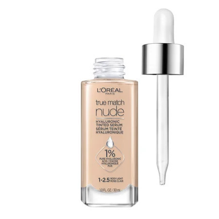 L'Oreal Paris True Match Nude Hyaluronic Tinted Serum Foundation Makeup, 1-2.5 Rosy Light, 1 fl oz | Walmart (US)