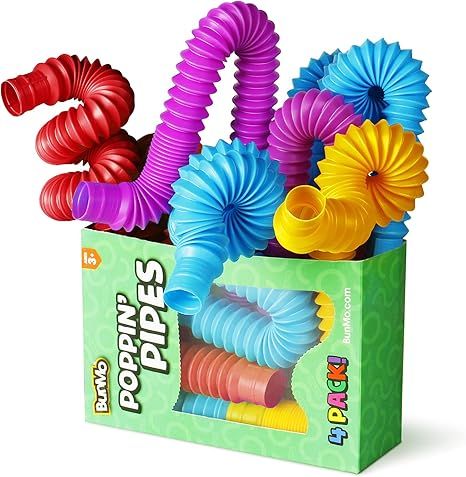 BUNMO Pop Tubes | Large 4pk Toddler Sensory Toys | Hours of Fun for All Ages | Imaginative & Stim... | Amazon (US)