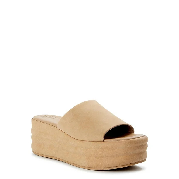 No Boundaries Women's Flatform Wedge Sandals - Walmart.com | Walmart (US)