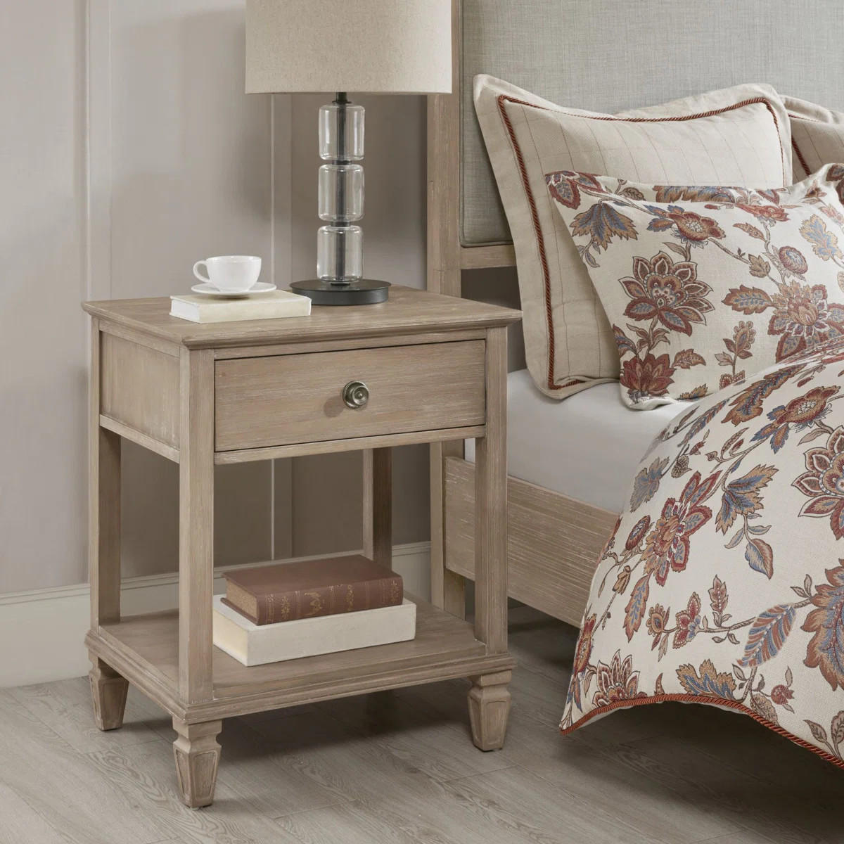VIctoria One-Drawer Wood Bedside Table with Shelf | Wayfair North America