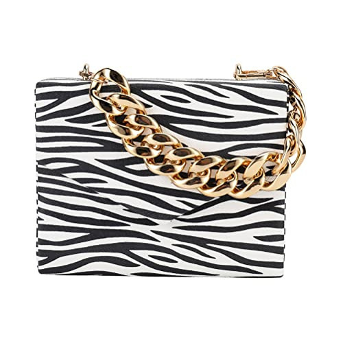 LUOZZY Women Clutch Bag Zebra Print Clutch PU Leather Shoulder Bags with Buckle Flap Over Chain Shoulder Bags Animal Purse Strap | Amazon (US)