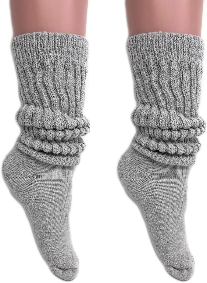 AWS/American Made Slouch Socks Women and Men Extra Tall Heavy Cotton Socks Size 9 to 11 | Amazon (US)