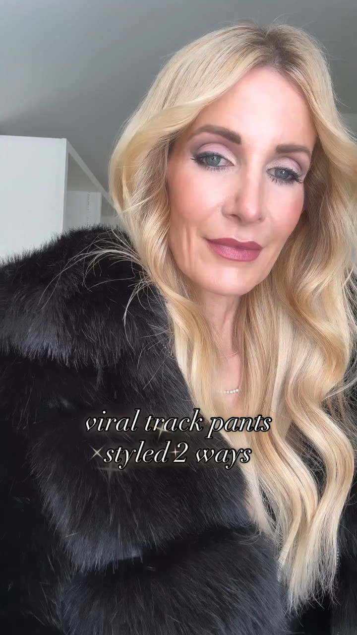 Styling these viral Adidas track pants two different ways… Okay, I get the hype. These Adidas track pants are SO incredibly flattering — high-waisted, wide-leg, and they make your legs look crazy long while still accentuating the waist. Plus, they’re insanely comfortable, which is always a win. I love mixing a casual track pant with something more elevated to really add interest to the look. Look #1: Paired with this cropped faux fur jacket — so soft, so luxe. I also love this jacket with denim, but it instantly elevates these pants and makes the whole outfit feel chic and intentional. Look #2: Styled with a cropped dolman-sleeve real leather jacket. The silver hardware gives it that perfect edgy vibe, and it’s one of those forever pieces that will go a long way in any woman’s wardrobe. These pants run true to size — I’m wearing a size 0 in the pants and XS in both jackets. Tell me below 👇🏼 Are you into this viral track pant trend? And if so, how would you style these Adidas track pants? ✨ 

 

#LTKdayinmylife #LTKootd #LTKOver40