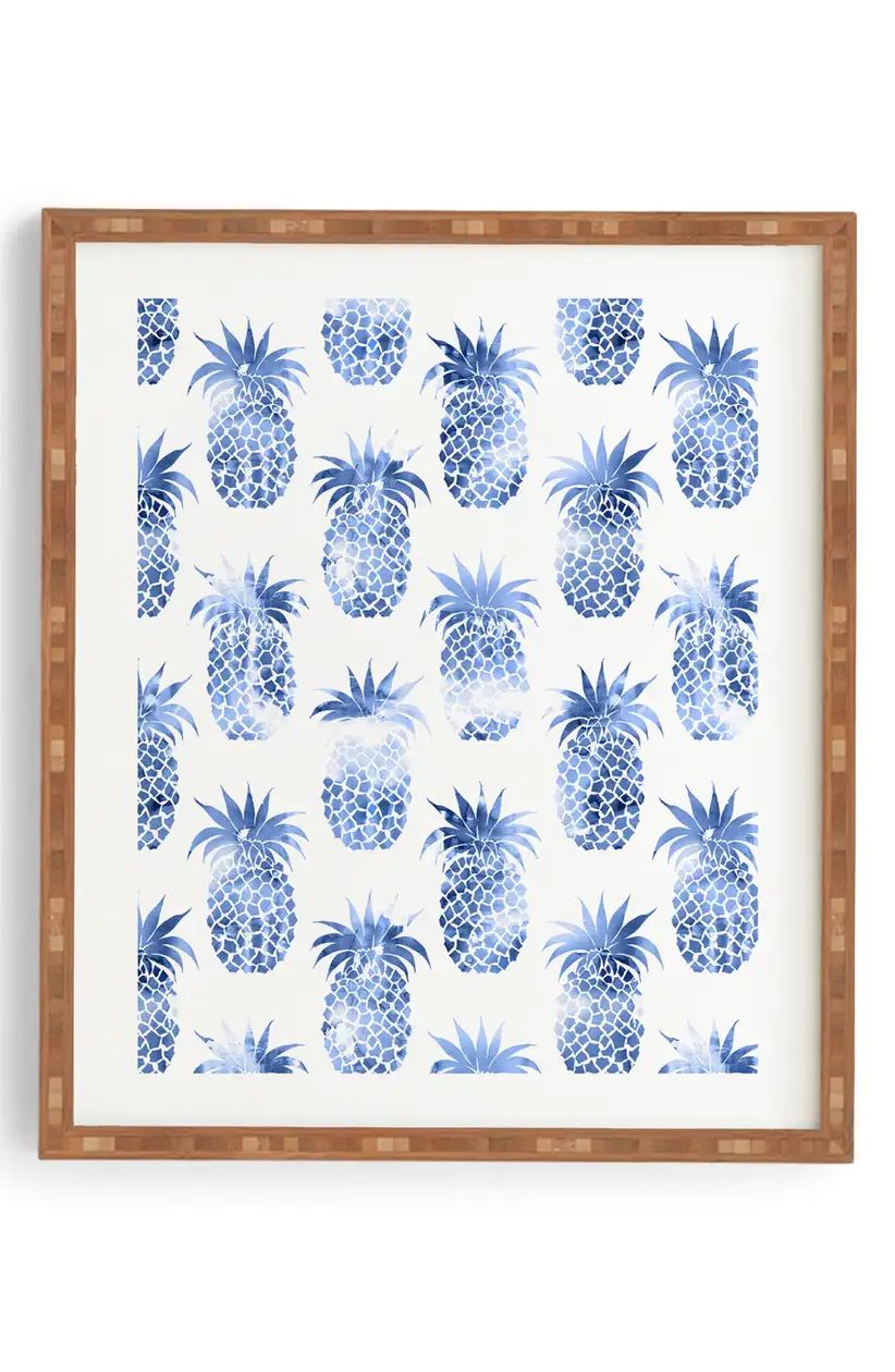 Deny Designs Pineapples Blue Framed Wall Art | Nordstrom