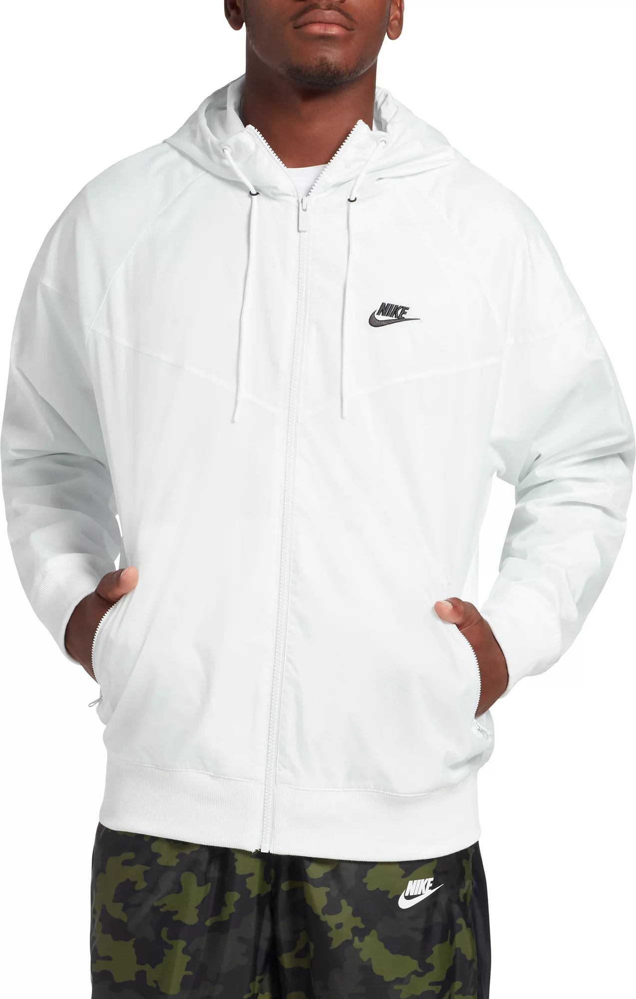 Nike Men's Sportswear 2019 Hooded Windrunner Jacket, Size: Small, Smmit Whte/Smmit Whte/Blk | Dick's Sporting Goods
