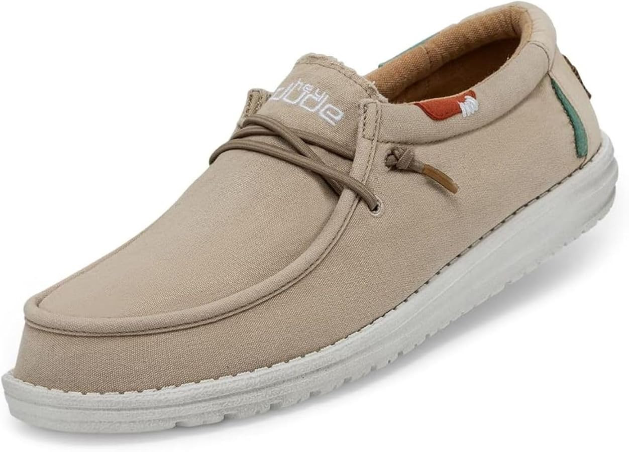 Hey Dude Men's Wally Wash | Men’s Shoes Lace Up Loafers Comfortable & Light-Weight | Amazon (US)