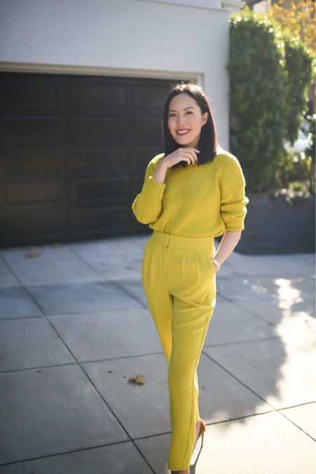 On sale and going fast! Express chartreuse knit sweater and matching trousers!

#affordable
#winteroutfits
#professionalwear
#workwearsale

#LTKsalealert #LTKunder100 #LTKworkwear