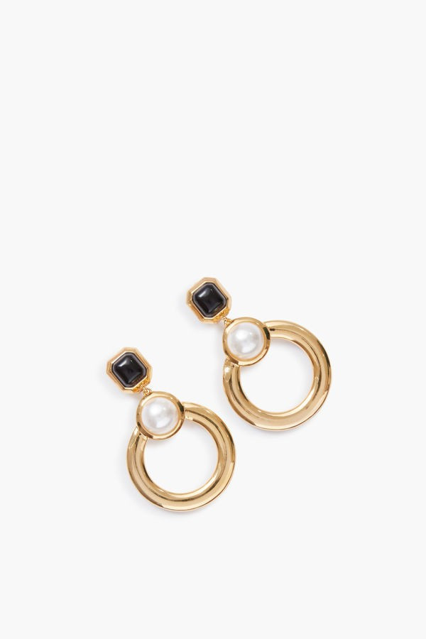 Bezel Pearl Hoop Earrings | Tuckernuck (US)