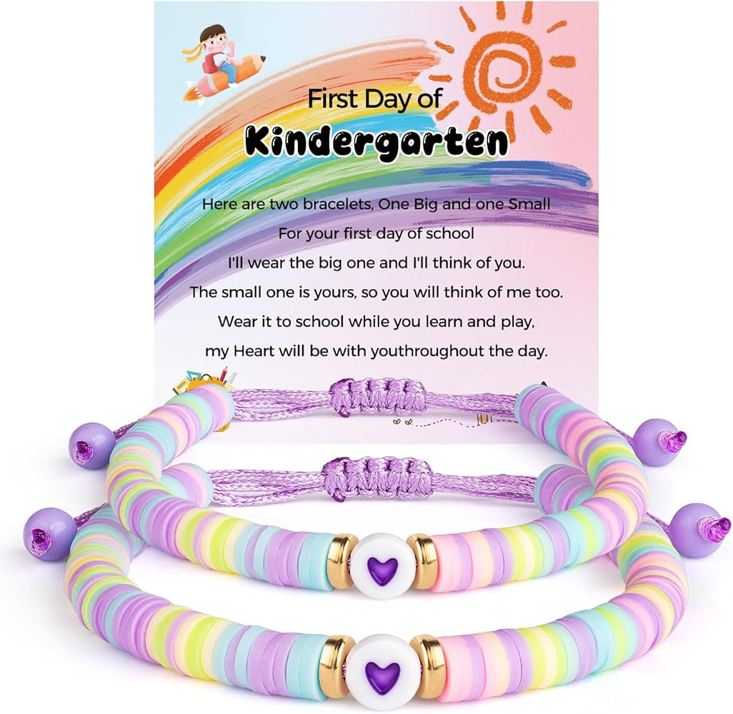 First Day of School Mommy and Me Matching Bracelet Set kindergarden Pre-K Back to School Gifts Ad... | Amazon (US)
