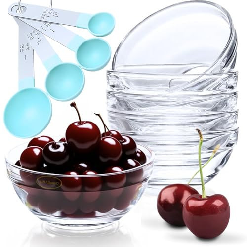 14pc Set of Small Glass Bowls, Microwave Safe, 4-ounce, Durable Prep Bowls Stackable - Glass Ramekins (Set Includes: 4 Measurement Spoons) | Amazon (US)