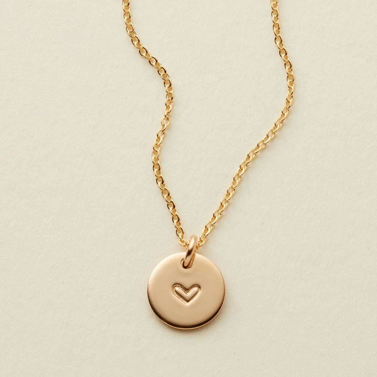 Made By Mary Heart Disc Necklace | Handmade w/ Love, Hand Stamped | Made by Mary (US)