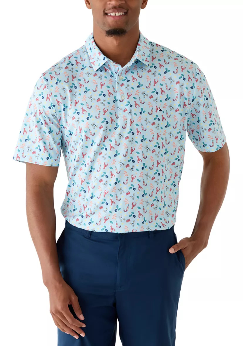 Men's Short Sleeve Printed Performance Polo Shirt | Belk