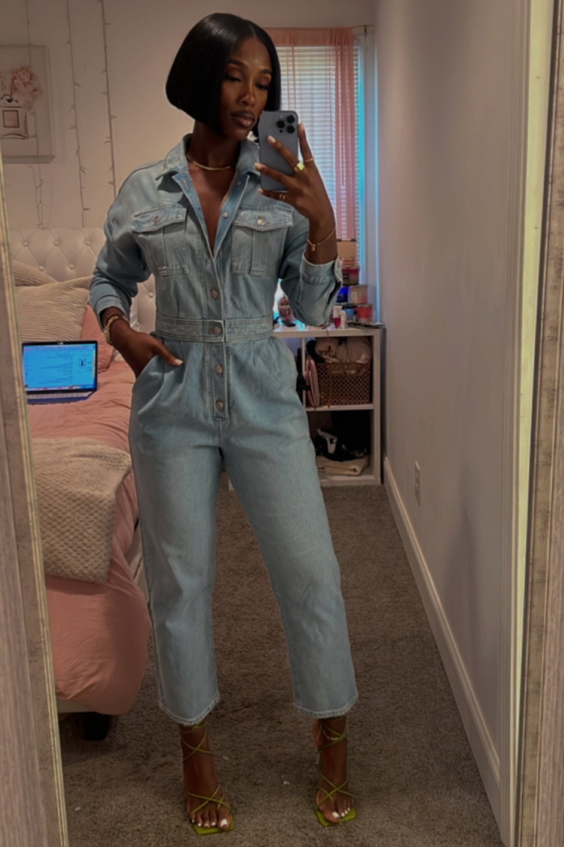 Denim Jumpsuit 
Size: Small 
Currently 60% off

#LTKSeasonal #LTKsalealert #LTKover40