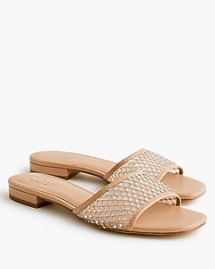 Rhinestone mesh slide sandals | J.Crew Factory