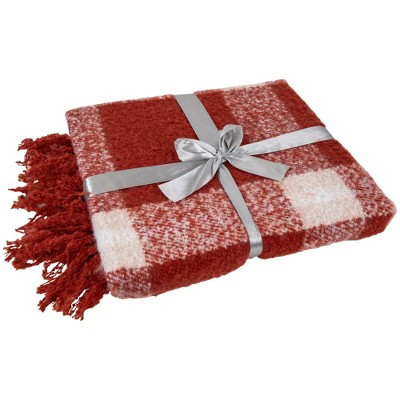 Northlight Red Plaid Woven Fringed Christmas Throw Blanket 50" x 60" | Target