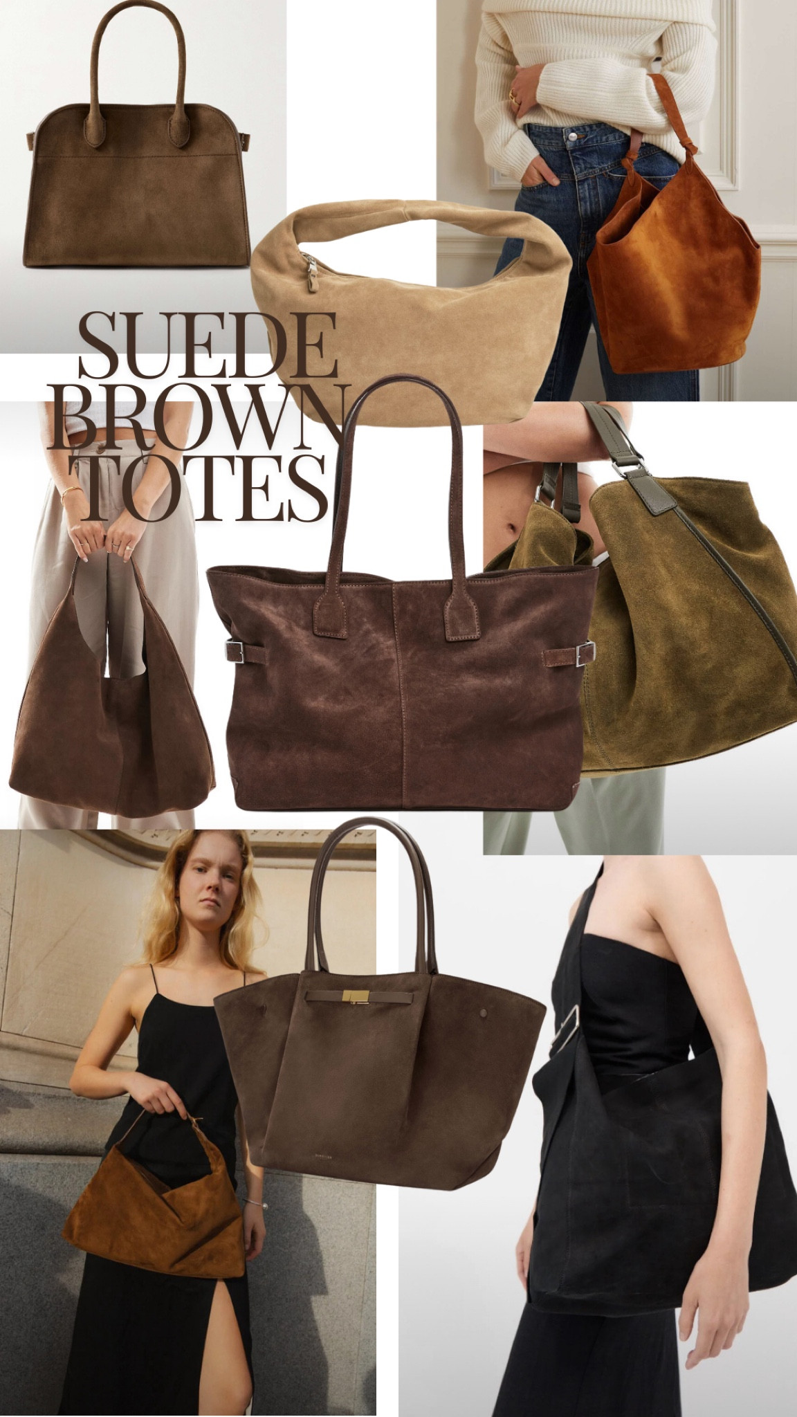 Suede brown totes 

#LTKtravel #LTKbag #LTKworkwear