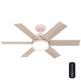 Hunter Pacer 44 in. Indoor Blush Pink Ceiling Fan with Light Kit and Remote | The Home Depot