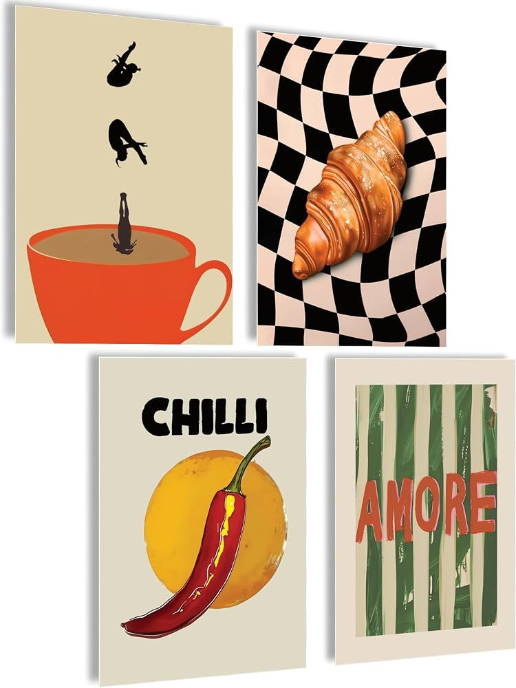 mojoliving Poster Coffee Pictures Coffee Picture Wall Pictures for the Kitchen Poster Aesthetic D... | Amazon (DE)