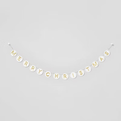 6ft Merry Christmas Garland White/Gold - Wondershop™ | Target