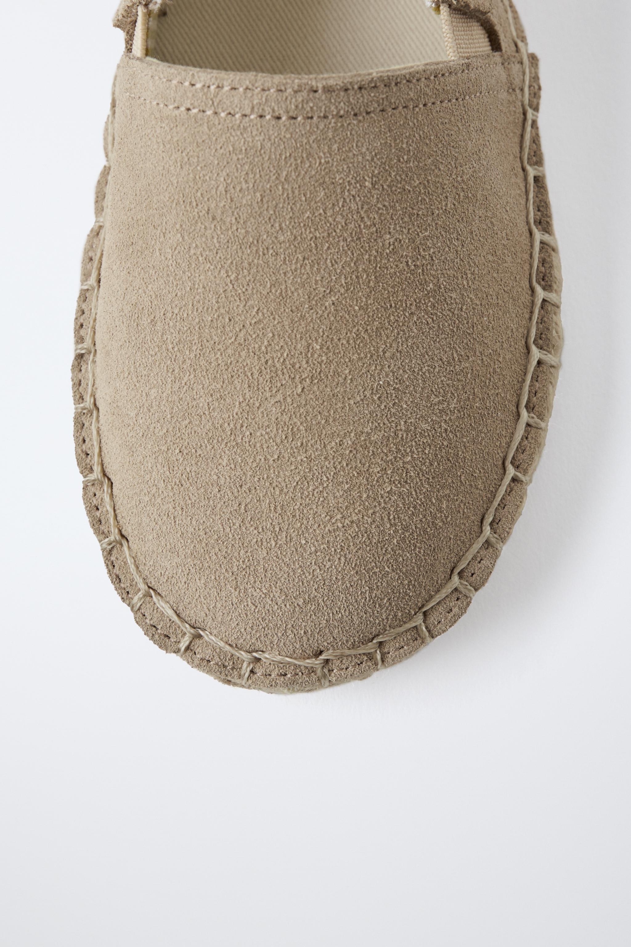 LEATHER AND JUTE SHOES | Zara US