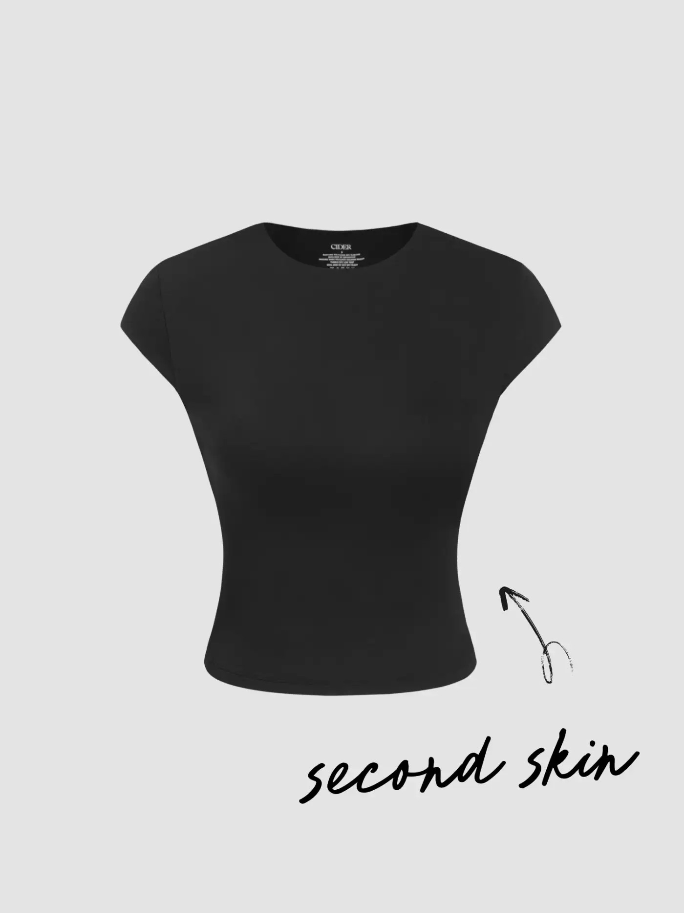 CDR Second Skin Double Layered Round Neckline Solid Short Sleeve Tee... | Cider