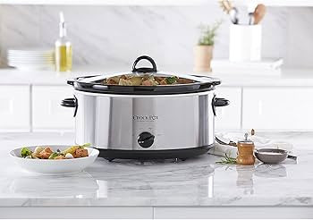 Crock-Pot 7 Quart Oval Manual Slow Cooker, Stainless Steel (SCV700-S-BR), Versatile Cookware for ... | Amazon (US)