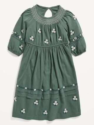 Embroidered 3/4-Sleeve Swing Dress for Toddler Girls | Old Navy (US)