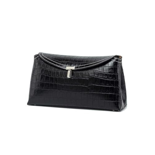 NGGU Leather Crossbody Bag for Women, Small Black Crocodile Pattern | Amazon (US)